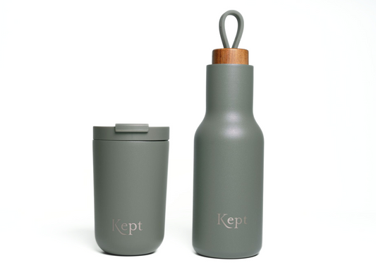 Kept Wasserflasche und Reisebecher im Set – Schiefer