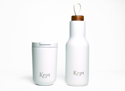 Kept Water Bottle and Travel Mug Bundle - Chalk